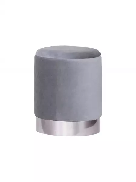 Mała pufa otwierana Altino 4 (szary ze srebrną listwą) 