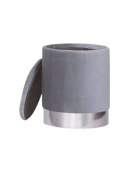 Mała pufa otwierana Altino 4 (szary ze srebrną listwą)