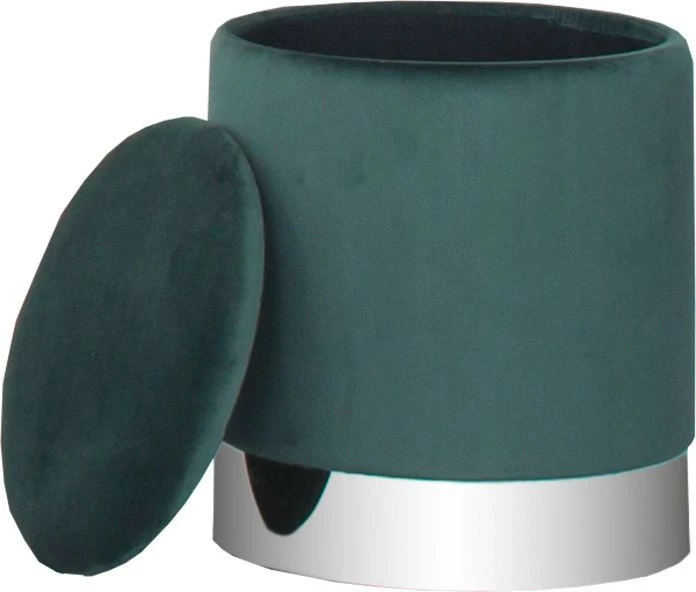 Mała pufa otwierana Altino 3 (zielony ze srebrną listwą) 
