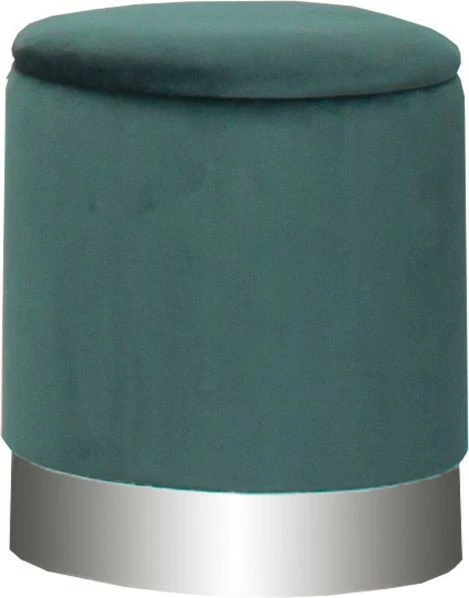 Mała pufa otwierana Altino 3 (zielony ze srebrną listwą) 