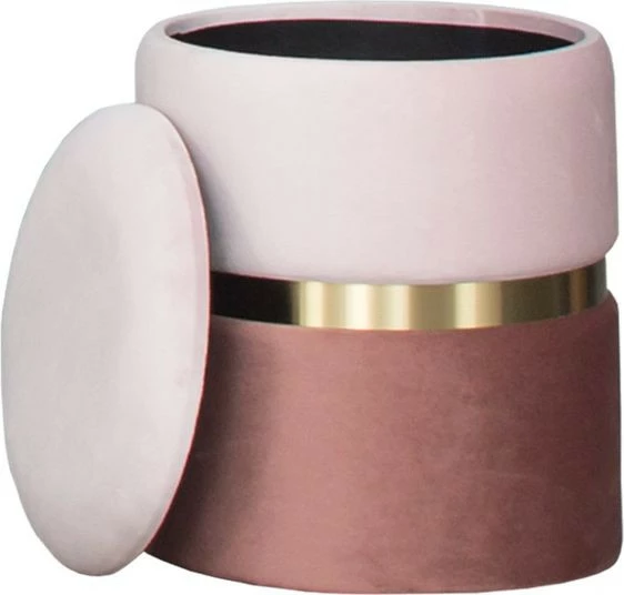 Puf (mały) Blanka 12 (różowy ze złotą ramką) 