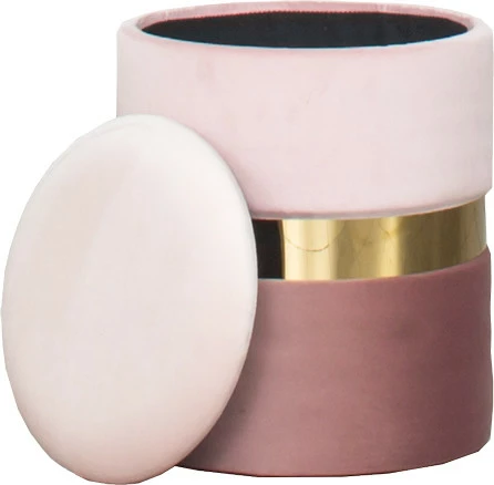 Pufa (mała) Altino ze złotą ramką (różowy jasny/różowy ciemny)