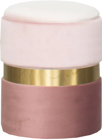 Pufa (mała) Altino ze złotą ramką (różowy jasny/różowy ciemny)