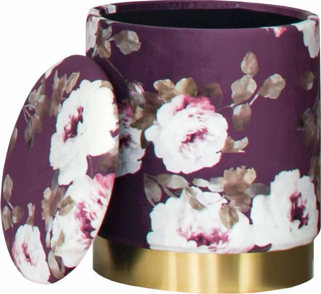 Puf otwierany Altino 5 (kwiaty ze złotą listwą) 