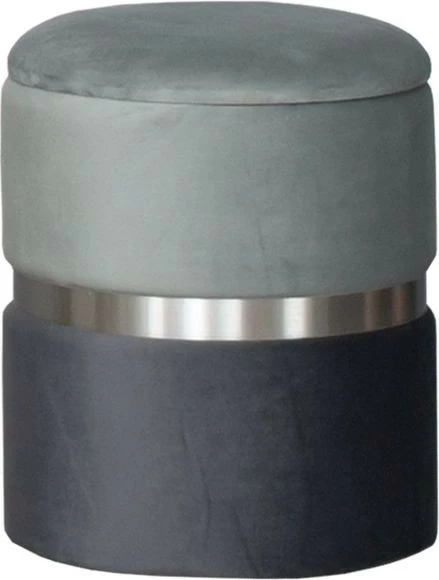 Puf (mały) Blanka 12 (szary ze srebrną listwą) 