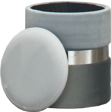 Pufa (mała) Altino ze srebrną ramką (szary jasny/szary ciemny)