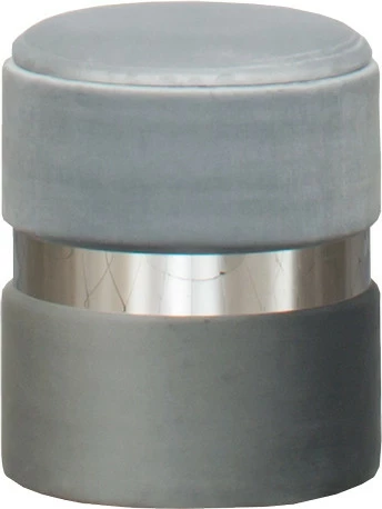 Pufa (mała) Altino ze srebrną ramką (szary jasny/szary ciemny) 