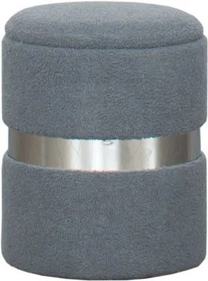 Pufa mała Altino szara ze srebrną ramką