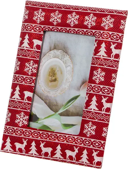 Świąteczna ramka Merry na zdjęcia (czerwony) 