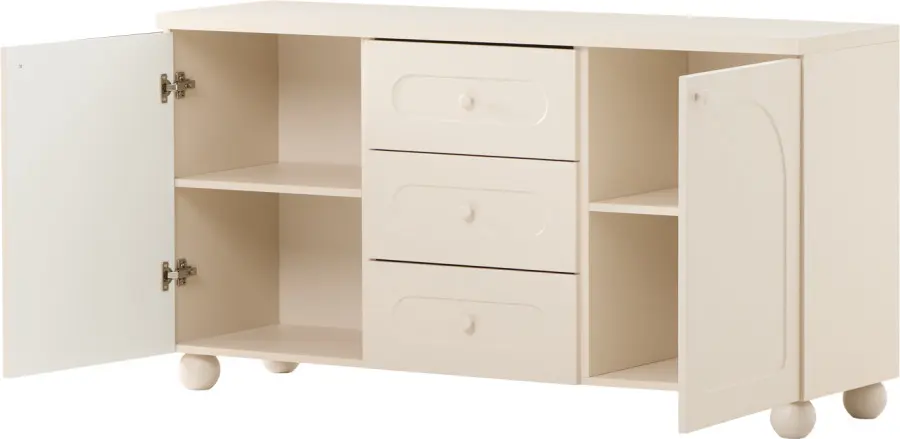 Komoda z drzwiczkami i 4 szufladami Rozano (kaszmir lakier mat/kaszmir)