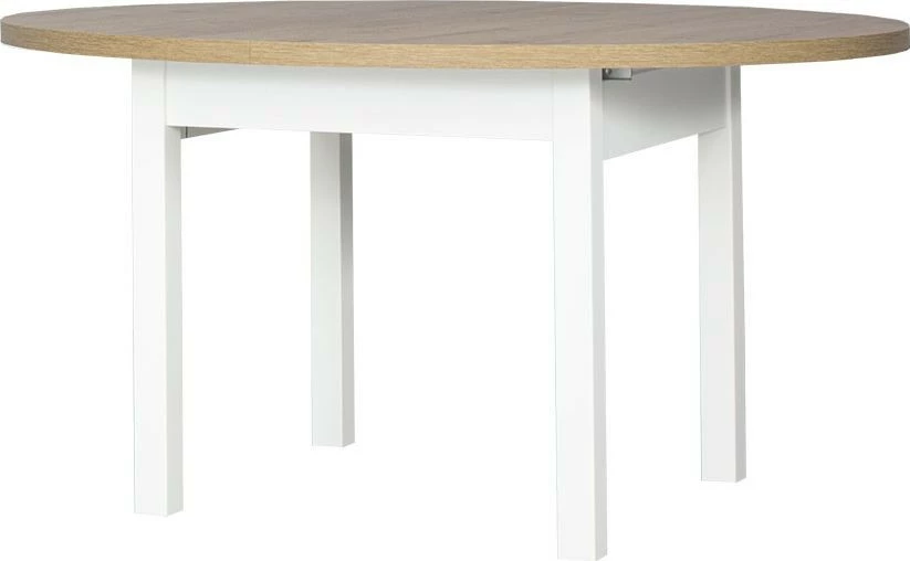 Stół okrągły rozkładany (dąb Soma ciemny/biały)