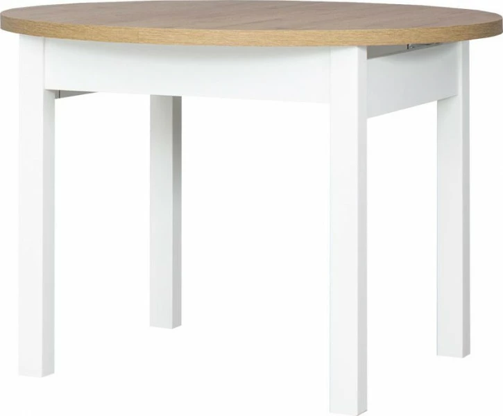 Stół okrągły rozkładany (dąb Soma ciemny/biały)