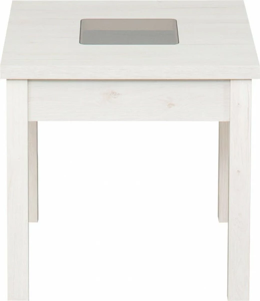 Stolik kwadratowy ze szkłem (dąb Soma perłowy)