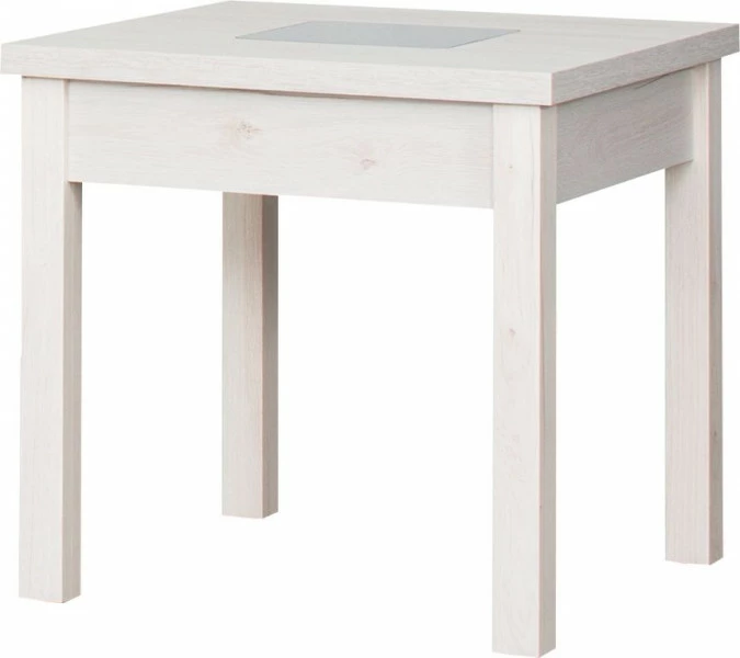 Stolik kwadratowy ze szkłem (dąb Soma perłowy)