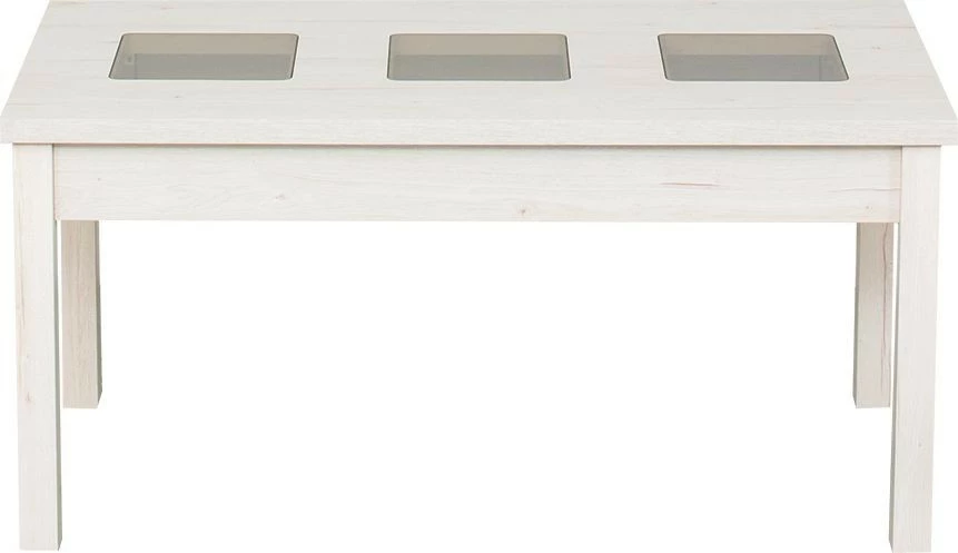 Stolik prostokątny ze szkłem 120cm (dąb Soma perłowy)