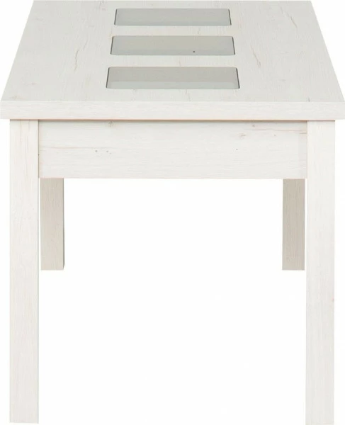 Stolik prostokątny ze szkłem 120cm (dąb Soma perłowy)