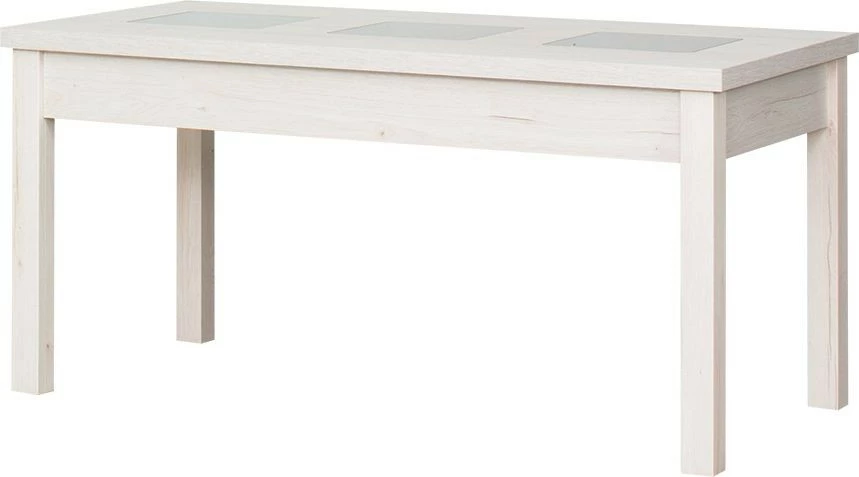 Stolik prostokątny ze szkłem 120cm (dąb Soma perłowy)