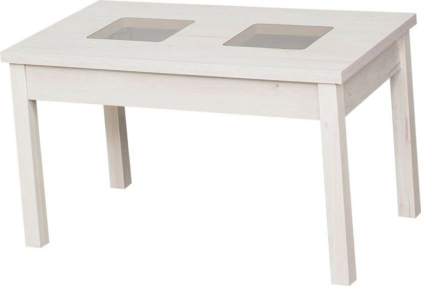 Stolik prostokątny ze szkłem 100cm (dąb Soma perłowy)