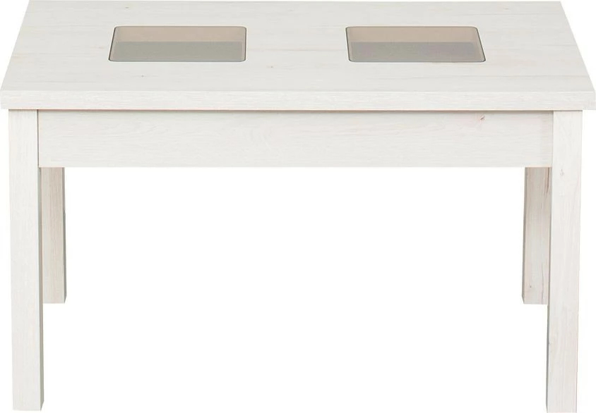 Stolik prostokątny ze szkłem 100cm (dąb Soma perłowy)