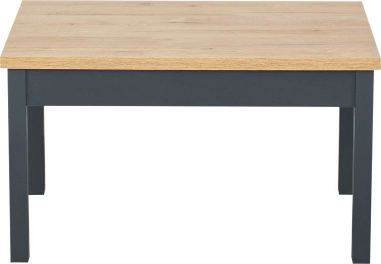 Stolik prostokątny pełny (dąb Soma ciemny/grafit)