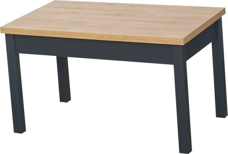 Stolik prostokątny pełny (dąb Soma ciemny/grafit) 