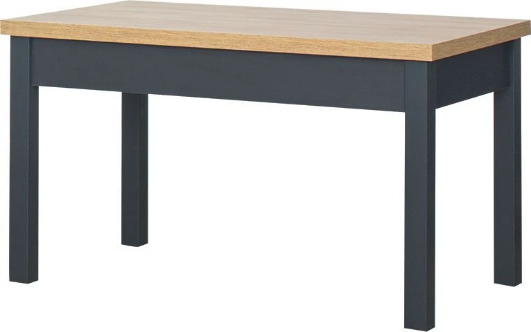 Stolik prostokątny pełny (dąb Soma ciemny/grafit)