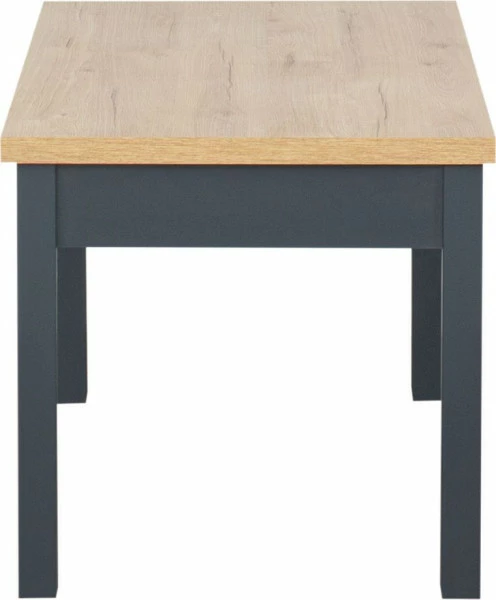 Stolik prostokątny pełny (dąb Soma ciemny/grafit) 