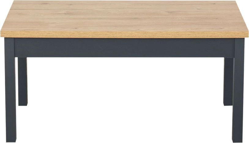 Stolik prostokątny pełny 100 cm (dąb Soma ciemny/grafit)