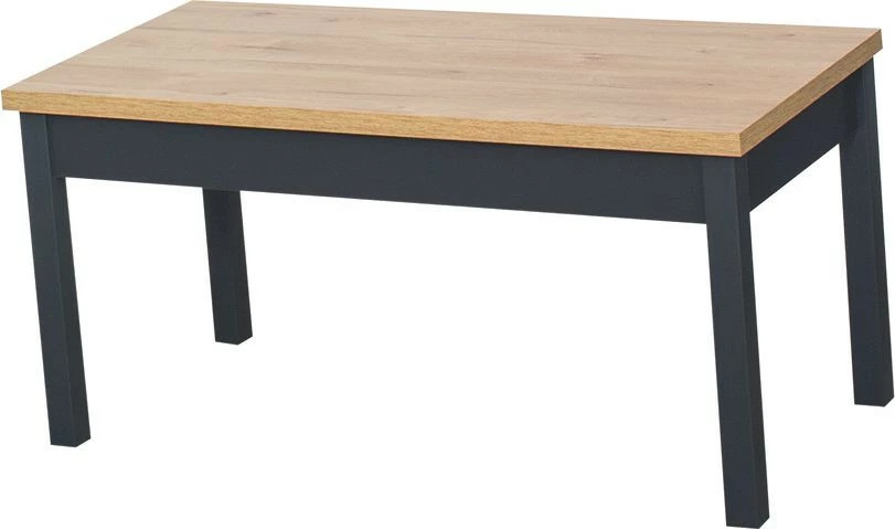 Stolik prostokątny pełny 100 cm (dąb Soma ciemny/grafit)