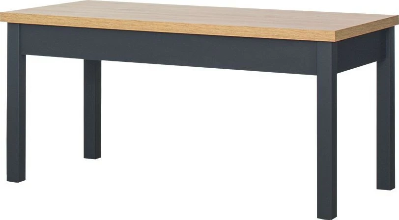 Stolik prostokątny pełny 100 cm (dąb Soma ciemny/grafit)