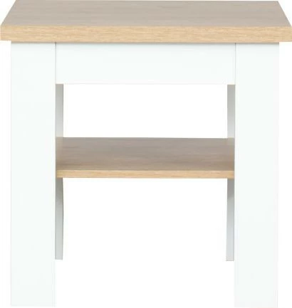 Stolik kwadratowy pełny z półką (dąb soma ciemny/biały) 