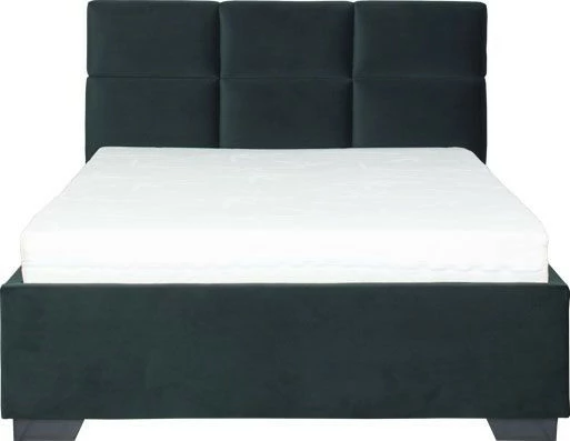 Łóżko tapicerowane 120 Sawona (plusz zielony) ze stelażem i pojemnikiem