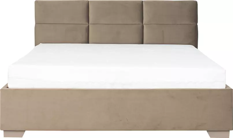 Łóżko tapicerowane 160 Sawona (plusz brąz) ze stelażem i pojemnikiem