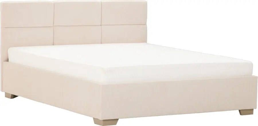 Łóżko tapicerowane 160 Sawona (rojal beż) ze stelażem i pojemnikiem
