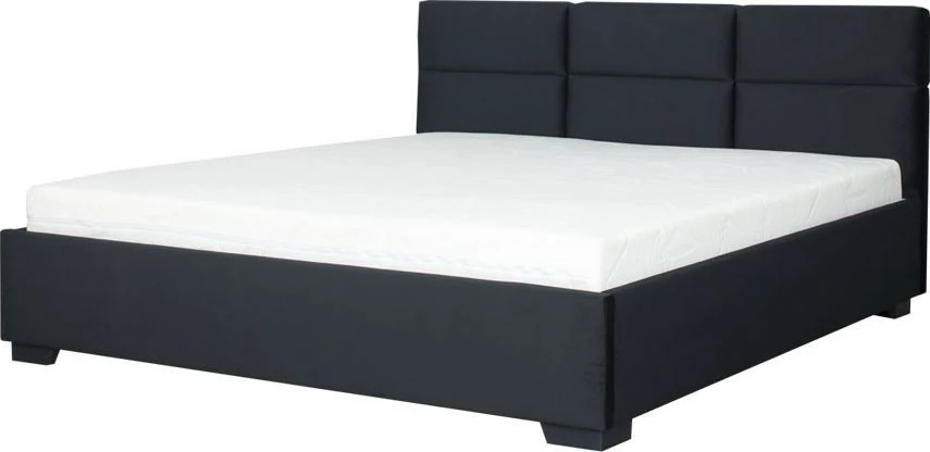 Łóżko tapicerowane 180 Sawona (plusz czarny) stelażem i pojemnikiem