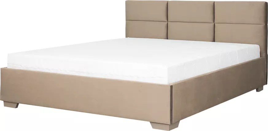 Łóżko tapicerowane 180 Sawona (plusz brąz) stelażem i pojemnikiem