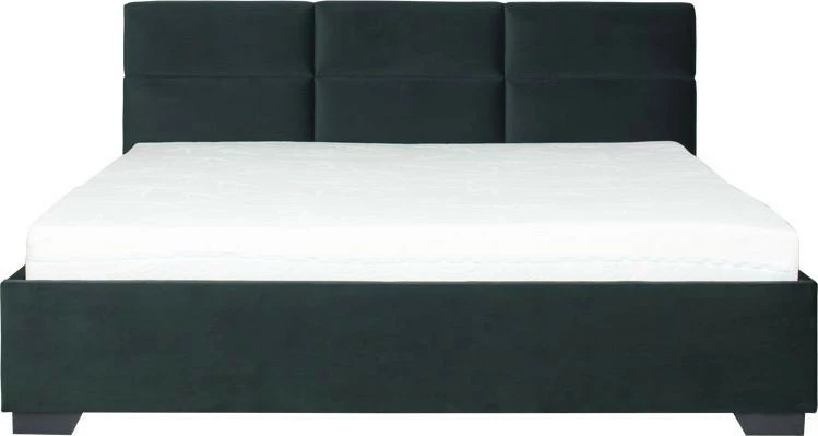 Łóżko tapicerowane 180 Sawona (plusz zielony) ze stelażem i pojemnikiem