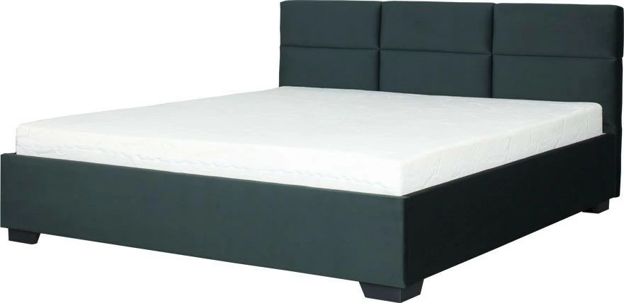 Łóżko tapicerowane 180 Sawona (plusz zielony) ze stelażem i pojemnikiem