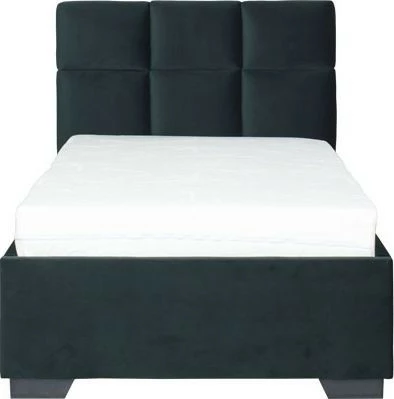 Łóżko tapicerowane 90 Sawona (plusz zielony) ze stelażem i pojemnikiem 