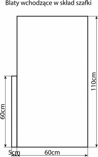 Szafka narożna dolna-prosta Cargo(nerka) prawa Monia (grafik/dąb Soma ciemny) z blatem