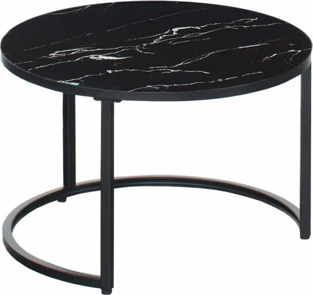 Stolik kawowy 60cm Marbi 9 (czarny-marmur)
