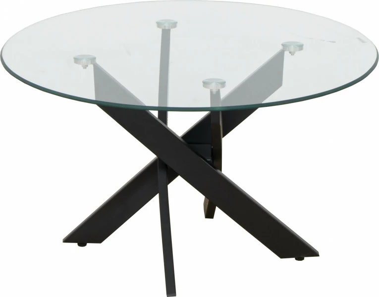 Stolik z blatem ze szkła hartowanego Sieno (czarny) 