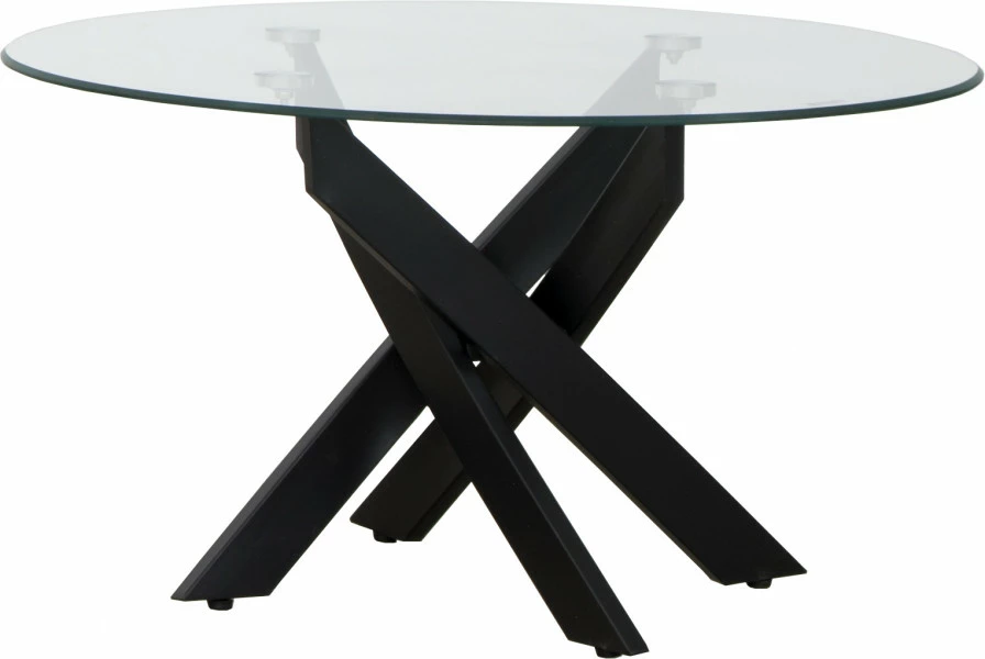 Stolik z blatem ze szkła hartowanego Sieno (czarny) 
