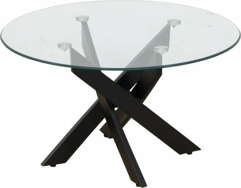 Stolik z blatem ze szkła hartowanego Sieno (czarny)