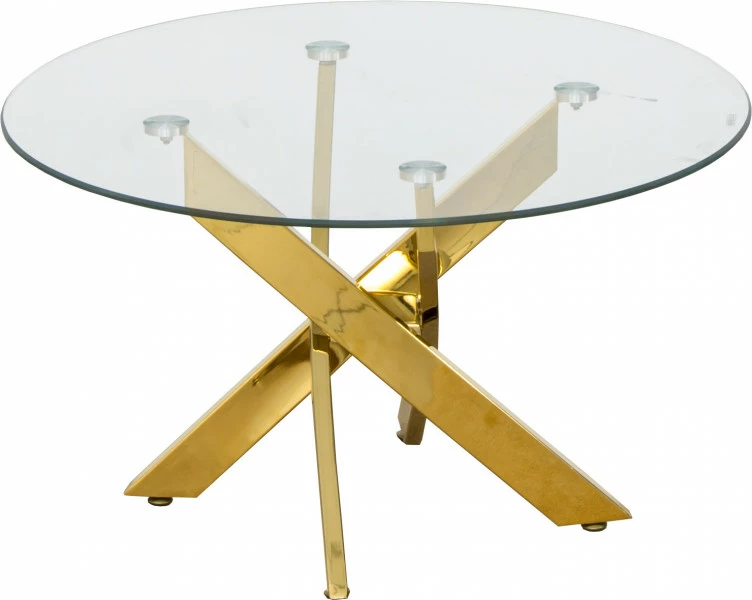 Stolik z blatem ze szkła hartowanego Goldimos (złoty) 
