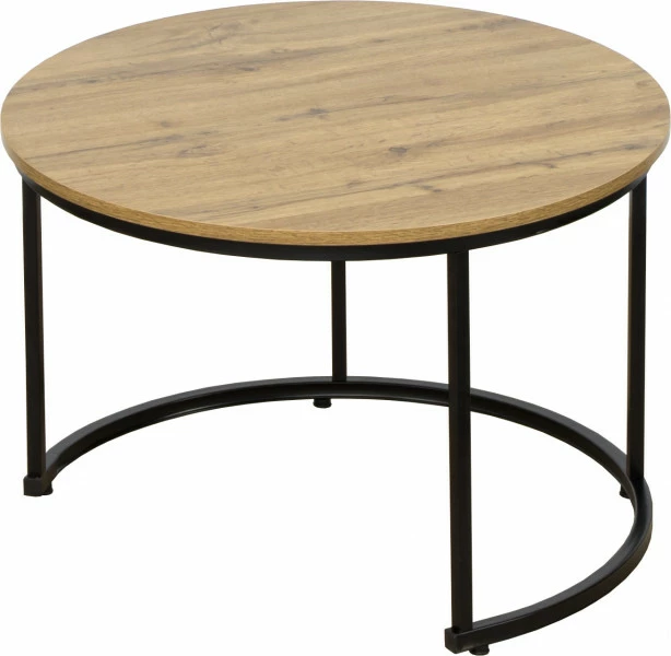 Zestaw dwóch stolików Sieno (czarny/dąb)