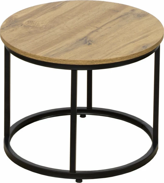 Zestaw dwóch stolików Sieno (czarny/dąb)