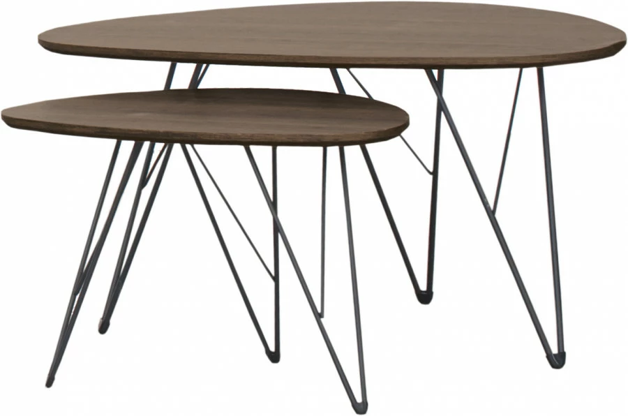 Zestaw dwóch stolików Sieno (ciemny orzech)