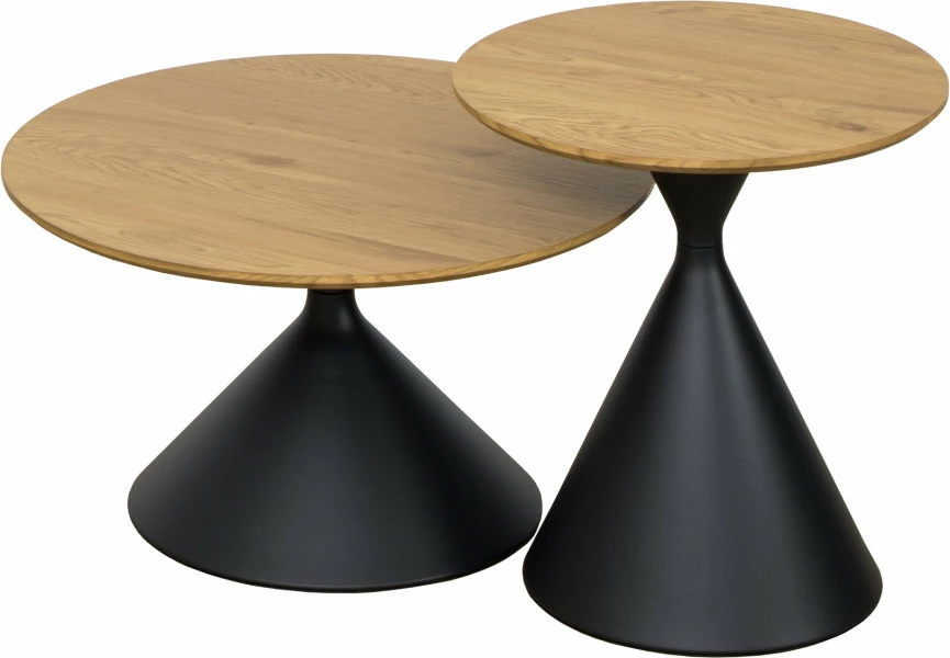 Zestaw dwóch stolików Morino 9 (czarny/dąb)