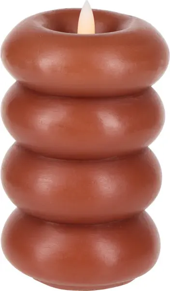 Świeca woskowa LED Cozy Light 61 (jasny brąz)